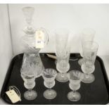 Edinburgh crystal thistle pattern glasses and decanter