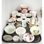 A selection of decorative ceramics by makers including Coalport and Derby.