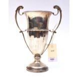 A silver two handled trophy vase,