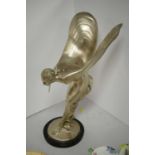 A 20th Century Art Deco style cast gilt-metal figure of a winged woman