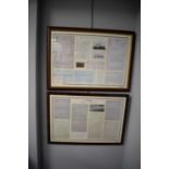 Two framed historical wall displays.