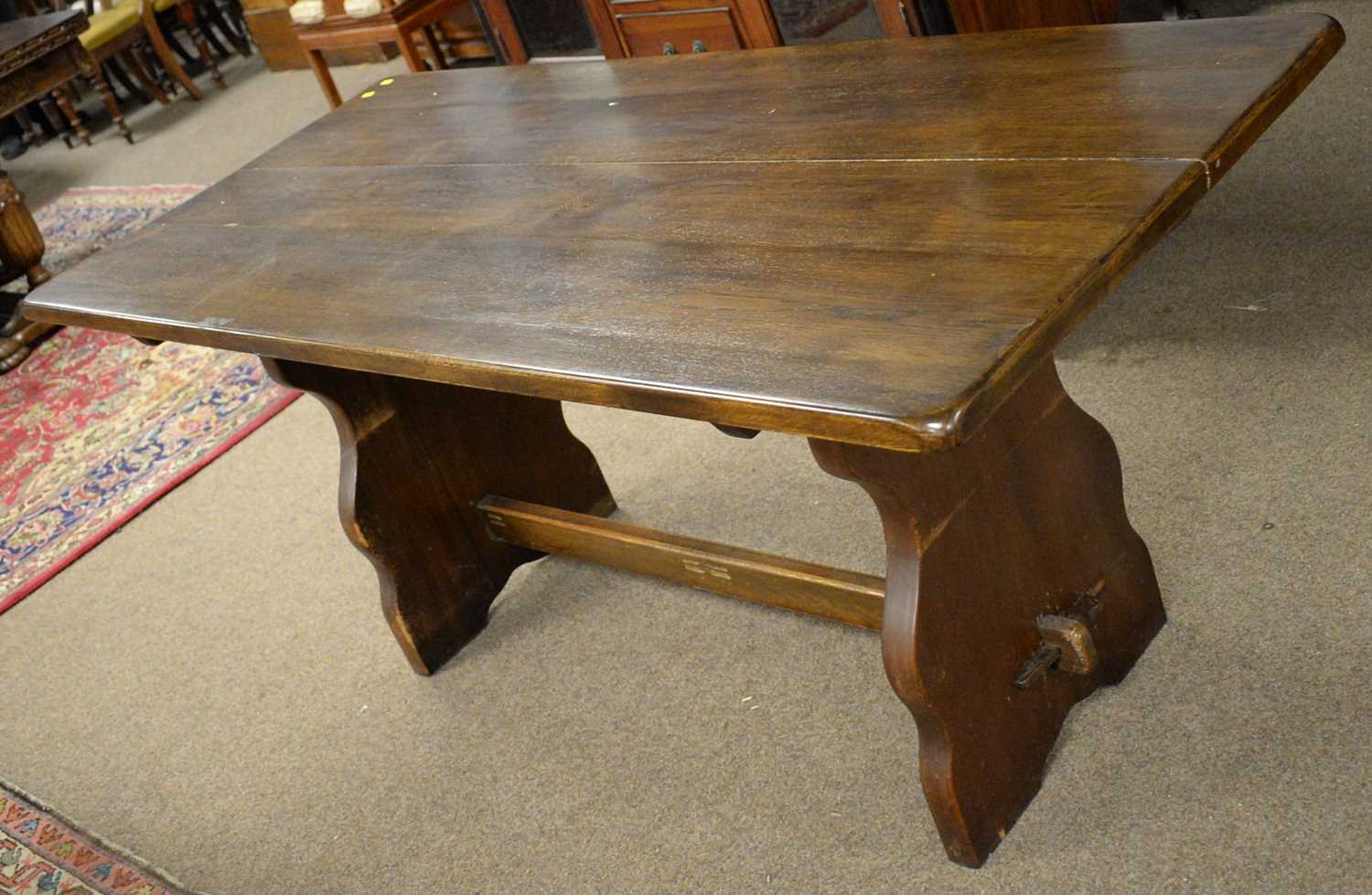 A 20th C refectory style dining table. - Image 2 of 2