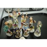 Set of late 19th/early 20th Century German ceramic monkey band figures.