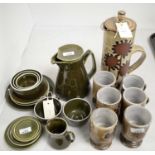 A Studio Pottery coffee set; together with an assortment of Norwegian ceramic tableware