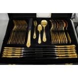 A canteen of gold-plated German cutlery.