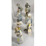 A selection of Lladro figures