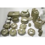 A Denby England green stoneware part dinner, tea and coffee service
