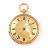 G. Lannier, Geneva: an 18ct yellow gold cased open faced fob watch,