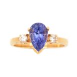 A tanzanite and diamond ring,