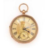 Samuel Alexander & Son, London: a 9ct yellow gold cased open faced pocket watch,