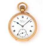 J.W. Benson, London: an 18ct yellow gold open faced pocket watch