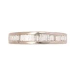 A diamond half-hoop eternity ring,