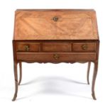 French Louis XV provincial walnut bureau.