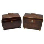 Two early 19th Century tea caddies,