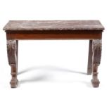 Victorian mahogany marble top serving table.