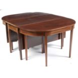 A mahogany D end dining table