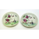 Pair of late 18th Century Liverpool saucers