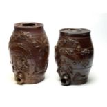 Two Brampton Salt-glazed Stoneware spirit Barrels