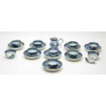 Blue and white tea bowls, etc.