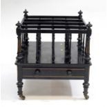 Victorian ebonised canterbury