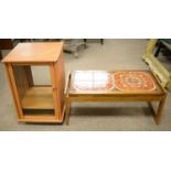 A mid-Century teak coffee table and a G-Plan stereo cabinet