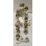 A selection of Lladro and Nao figures