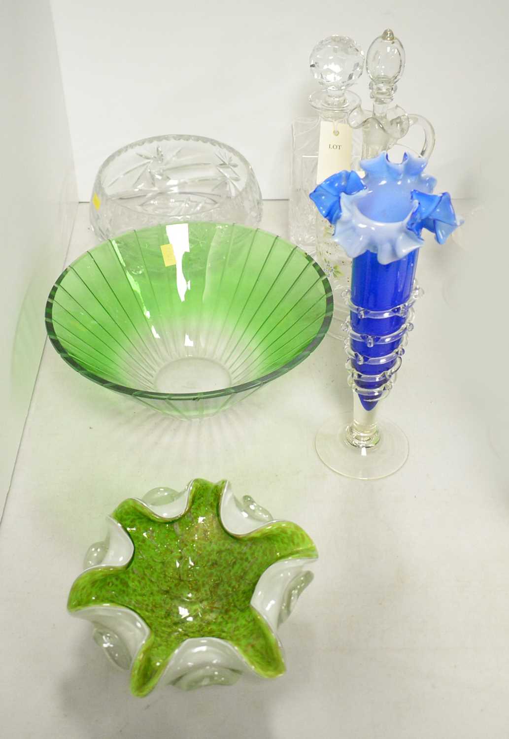 A selection of decorative glass ware.