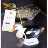 A 20th Century Austrian cold-painted decoy duck trinket box and a Beswick figure of a duck