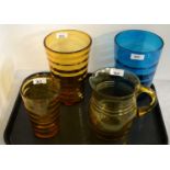 A selection of Whitefriars glass ware.