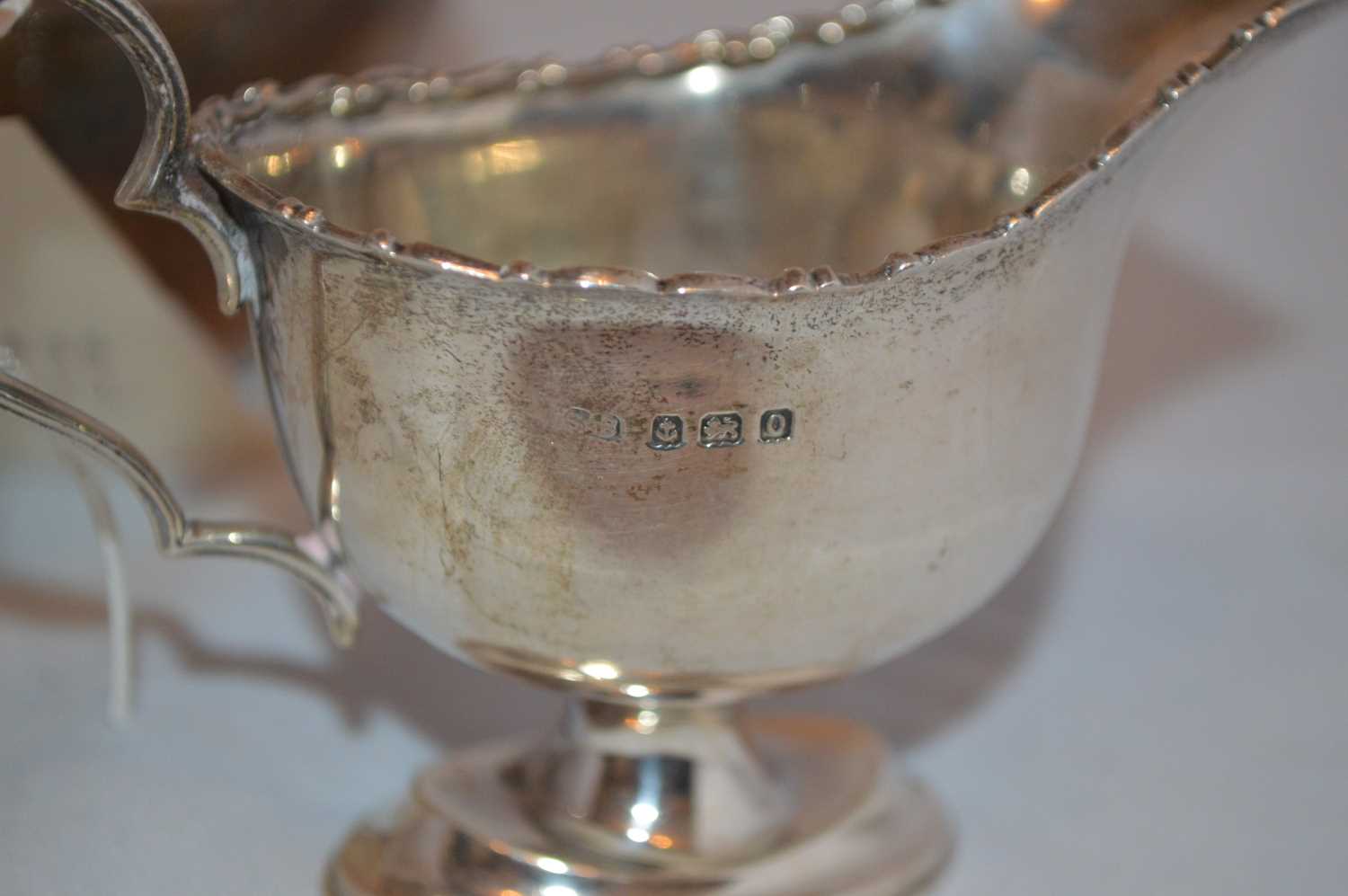 Silver sugar bowl and cream jug. - Image 2 of 3