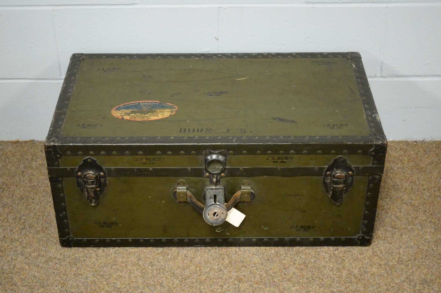 A vintage travelling trunk