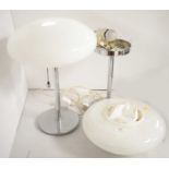 Pair of Art Deco style chromed table lamps.