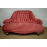 A Victorian button-back settee