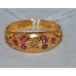 A ruby and diamond ring,