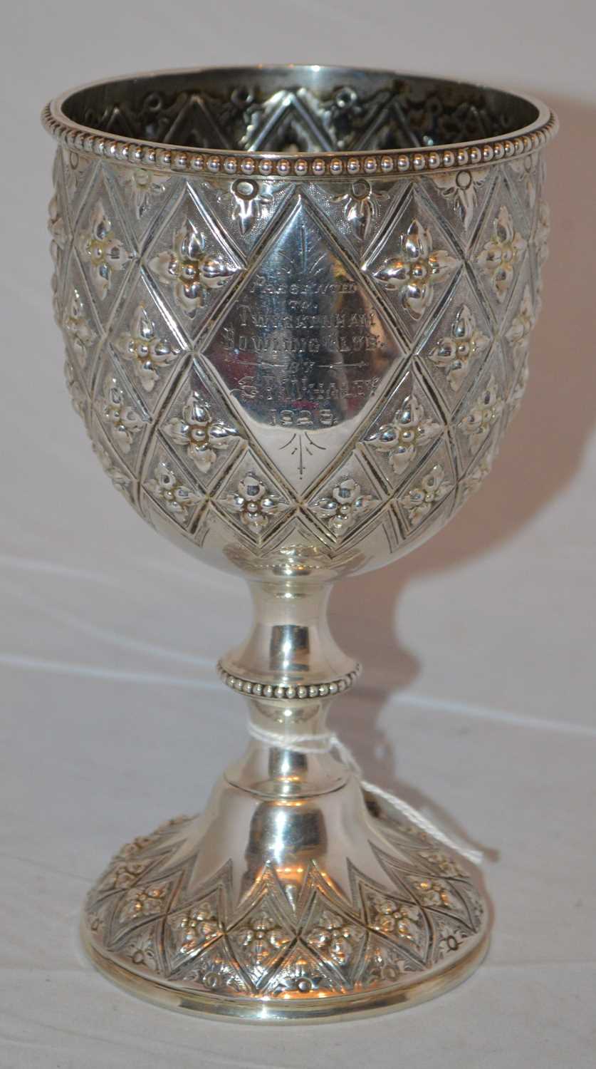 A Victorian silver trophy goblet/chalice,