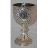 A Victorian silver trophy goblet/chalice,