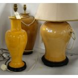 Three table lamps.