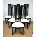 Marmorhuset, Denmark: a set of six high backed ebonised dining chairs