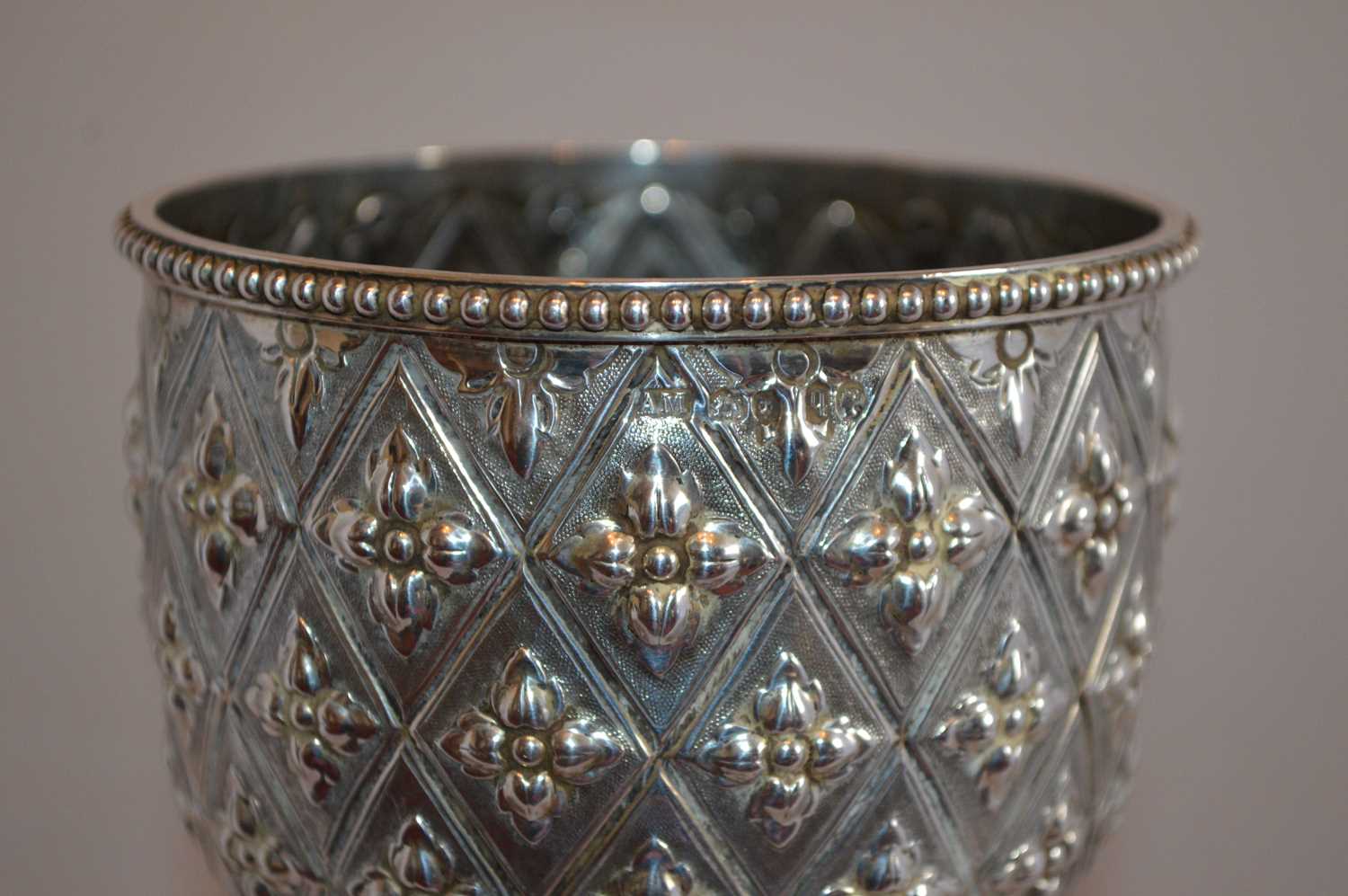 A Victorian silver trophy goblet/chalice, - Image 2 of 2