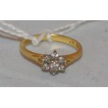 A diamond cluster ring,