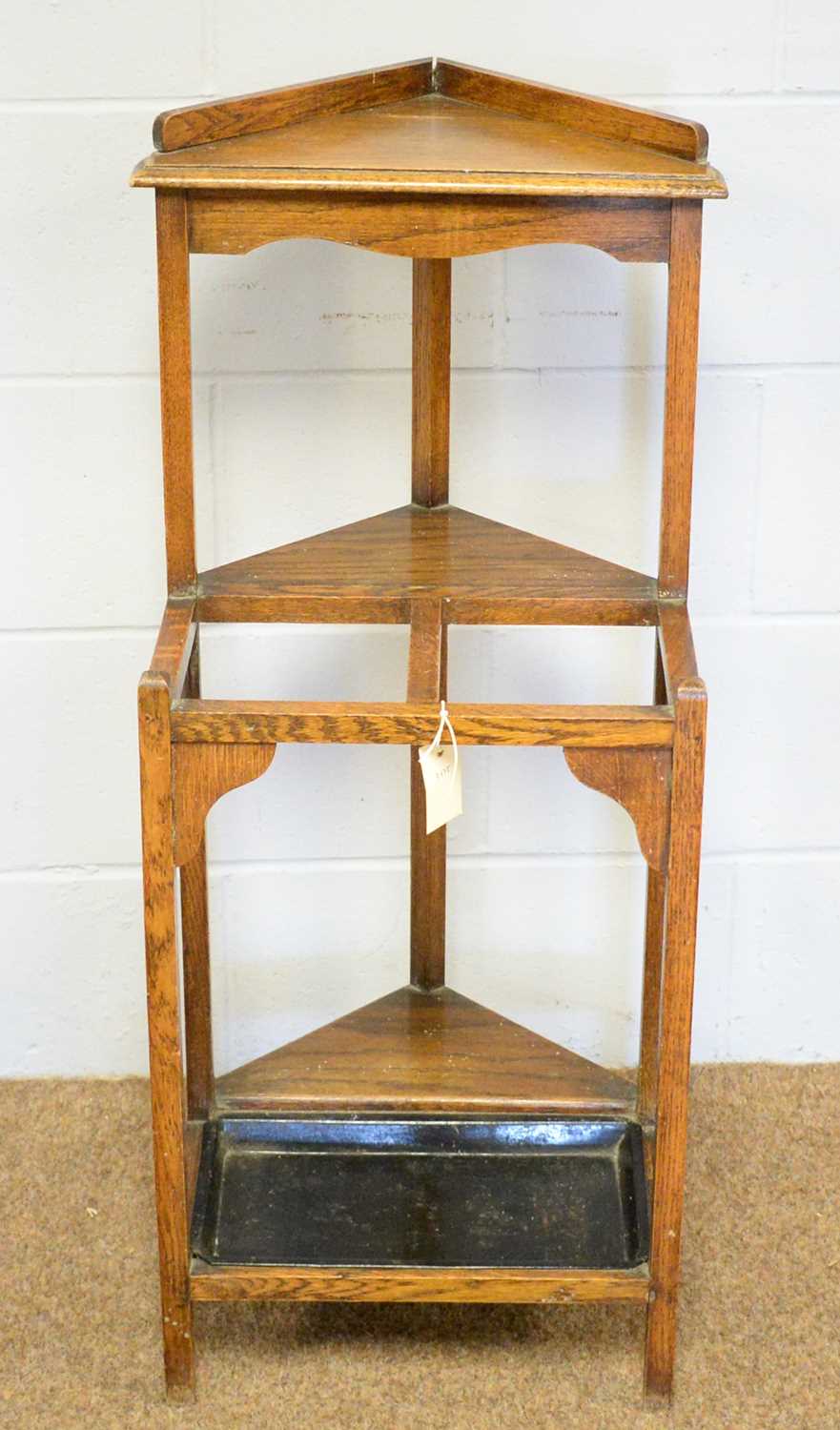 An Edwardian corner stick stand