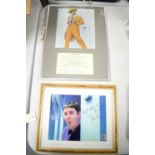 Two signed photographs, one of Peter Kay, the other Jim Carrey.