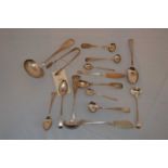 A selection of silver flatware