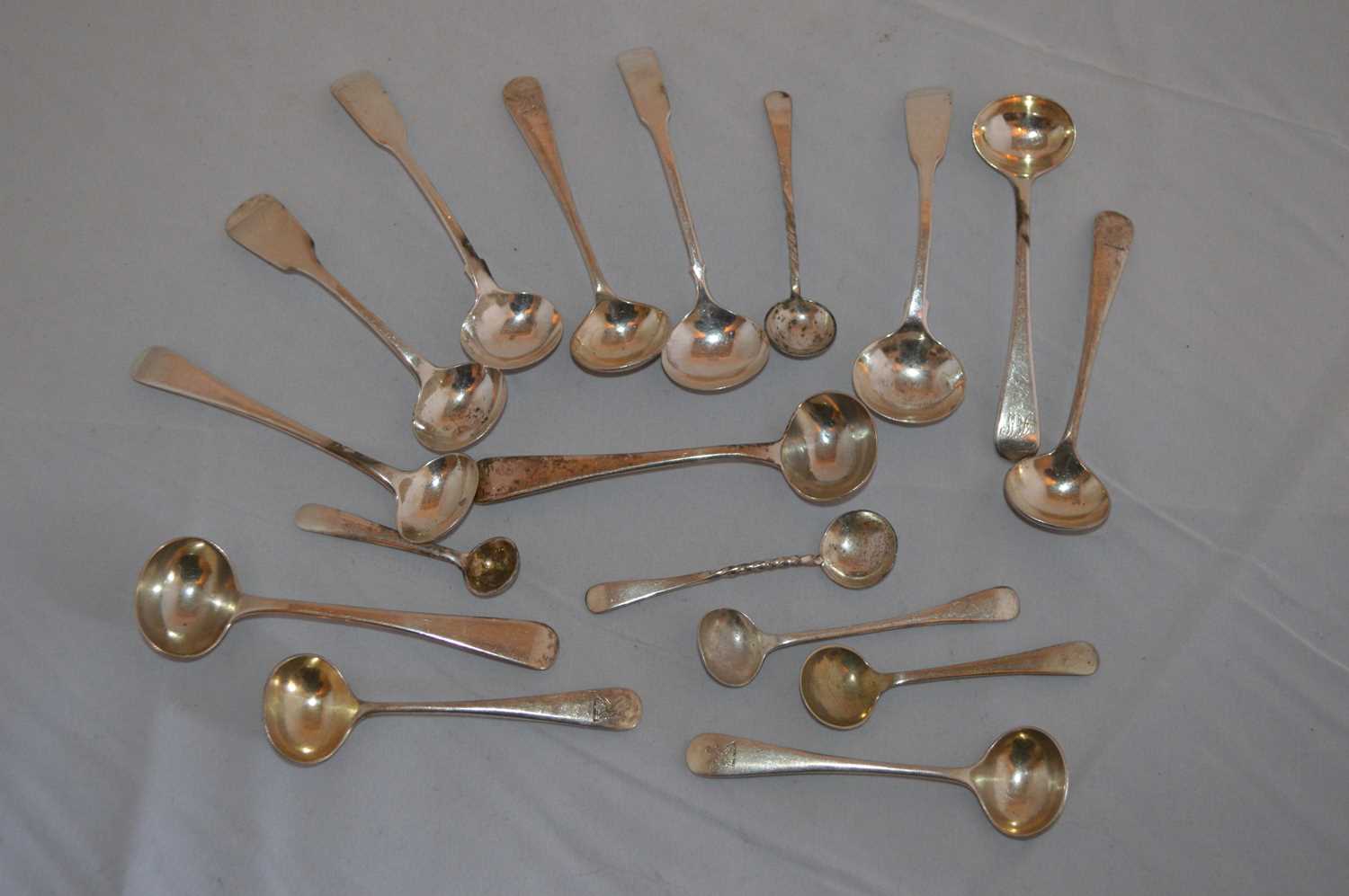 A selection of silver salt and other spoons