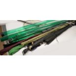 Selection of fishing rods, various.
