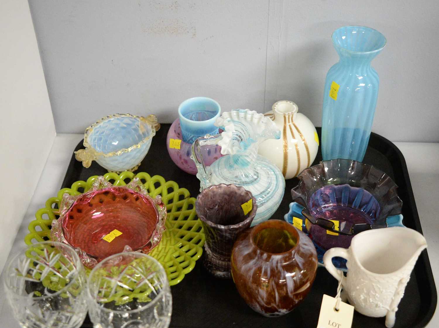 Selection of cut, pressed and coloured glassware. - Image 2 of 3