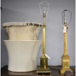 Two table lamps, various.