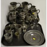 Collection of pewterware.