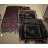 Four assorted Caucasian/Turkoman saddle bags, various.