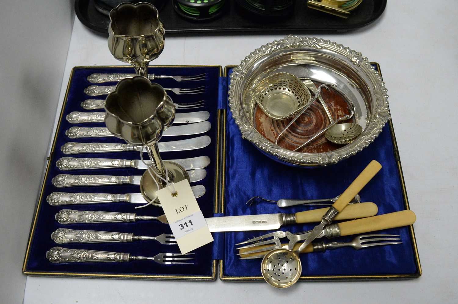 A selection of silver and silver-plated wares